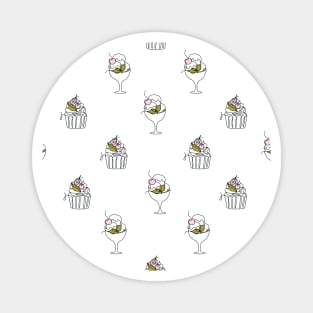 Pattern with continuous line desserts Magnet